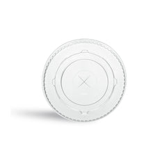 غطاء مسطح لكوب عصير PET بسعة 16/20/24 أوقية، بفتحة قطرها 98 مم