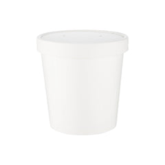 White Paper Noodle Bowl With Paper Lids