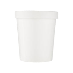 White Paper Noodle Bowl With Paper Lids