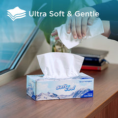Combo Pack ,30 Boxes Soft n Cool Facial Tissue 150 Sheets X 2 Ply + Garbage Bag 30 Gallon Heavy Duty Medium 65x95cm, 60 Pieces
