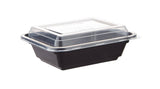 300 Pieces Black Base Rectangular Container 12 Oz Lids Only