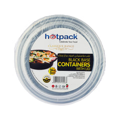 5 Pieces Black Base Round Container With Lid