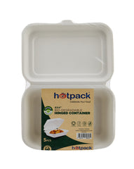 Bio-Degradable Hinged Container 5 Pieces - hotpack.com.sa