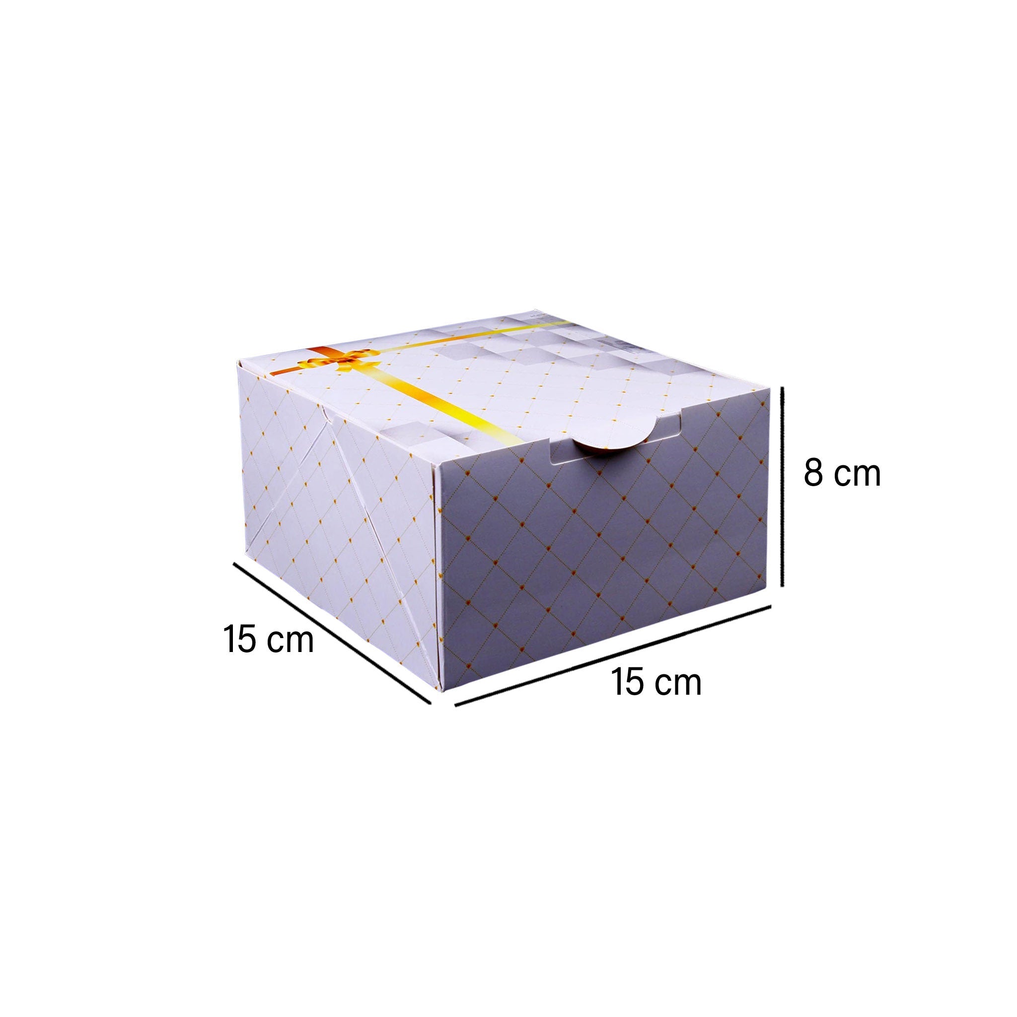 Printed  White Cake Box 15x15 Cm with dimension