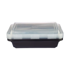 Black Base Rectangular Container 32 Oz 300 Pieces - Hotpack Saudi Arabia