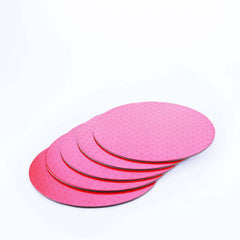 لوح كيك دائري أحمر 5 قطع