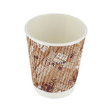 500 Pieces 8 Oz Printed Ripple Paper Cups