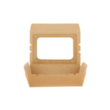 100 Pieces 180 Mm Kraft Lunch Box With Window