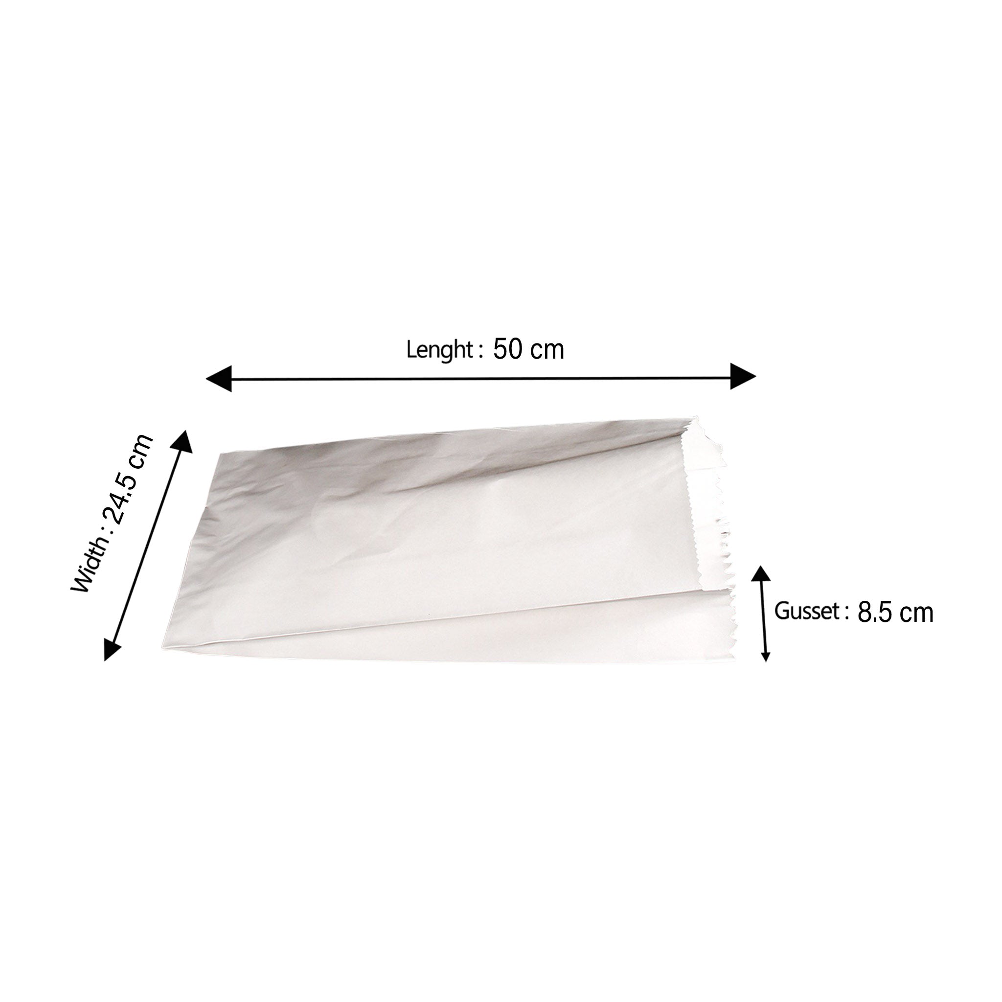 Flat Bottom Bags White Paper Bag 4 KG - Hotpack Global