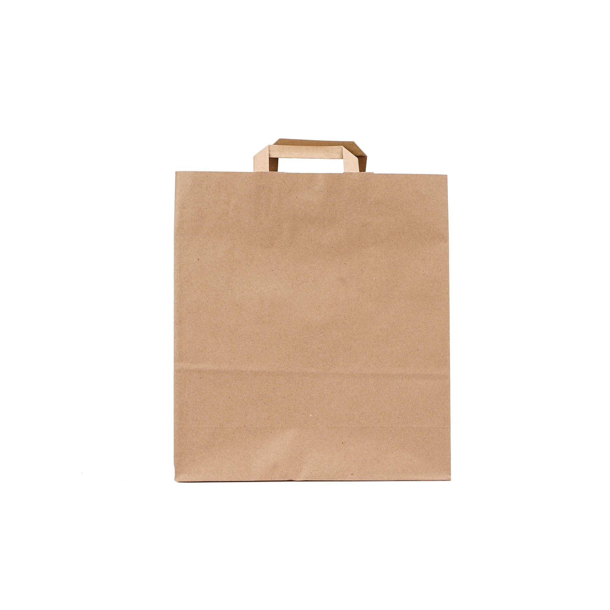 Buy 250 Pieces Brown Paper Bag Flat Handle 38*14*39.5 Cm