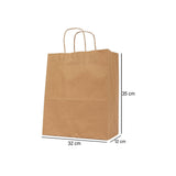 250 Pieces Paper Bag Brown Twisted Handle 32x12x35 Cm