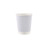 500 Pieces 8 Oz White Ripple Paper Cups