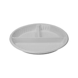 500 Pieces Round Plastic Plate 3-compartment 10 Inch