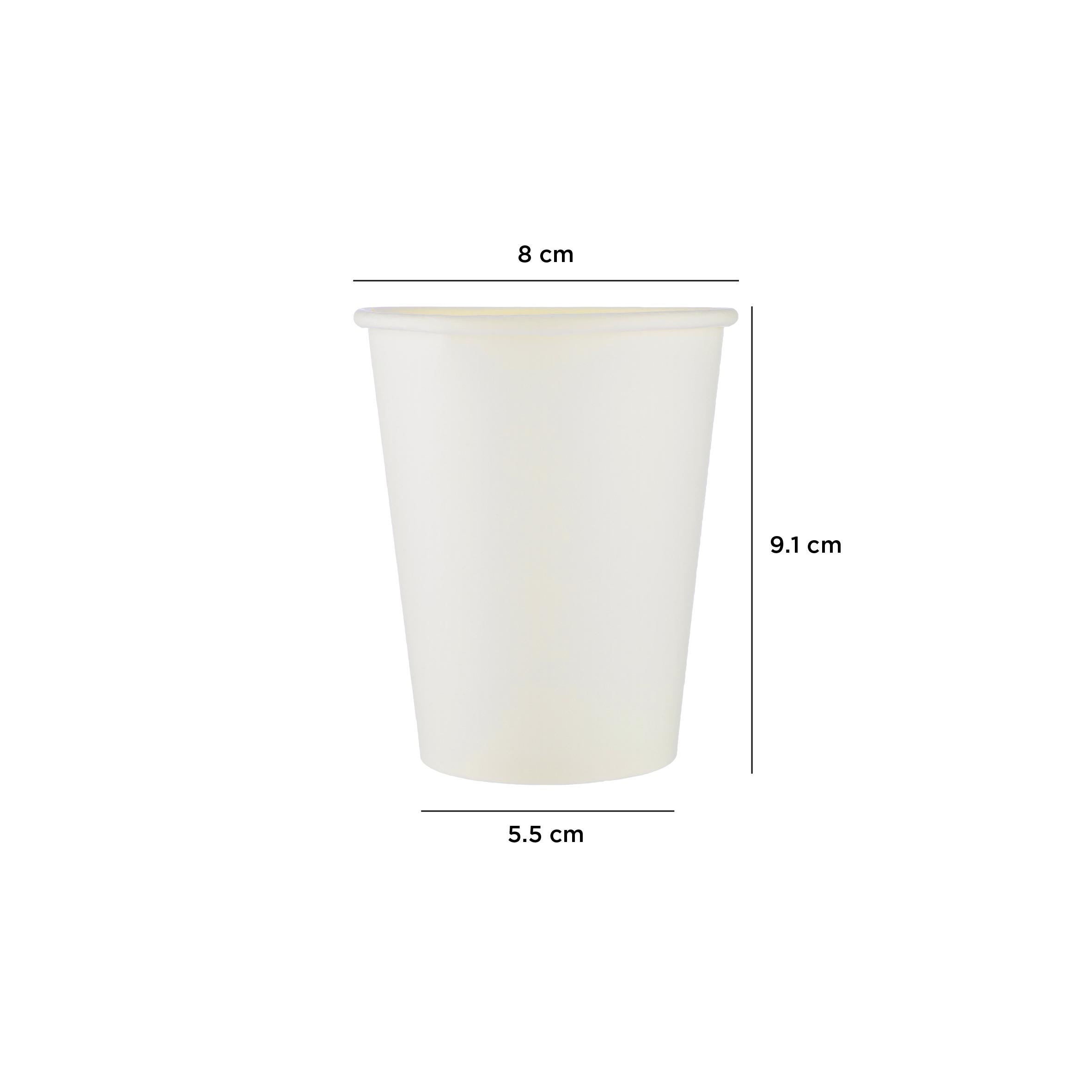 White Single Wall Paper Cups 8 oz