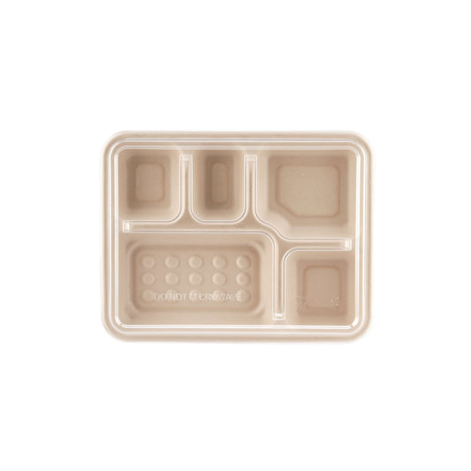 200 Pieces Bio Degradable 5 Compartment Deep Tray