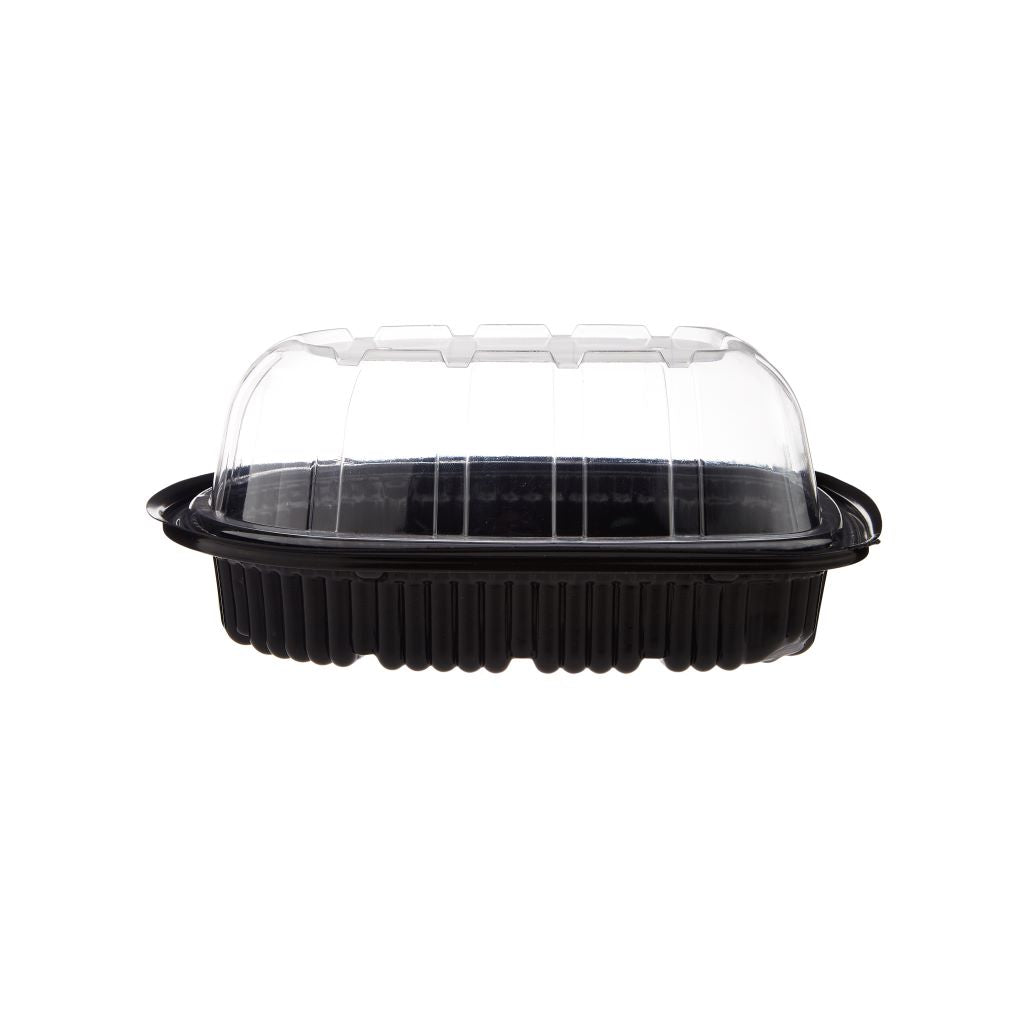 80 Pieces Black Base PP Chicken Container with Lids