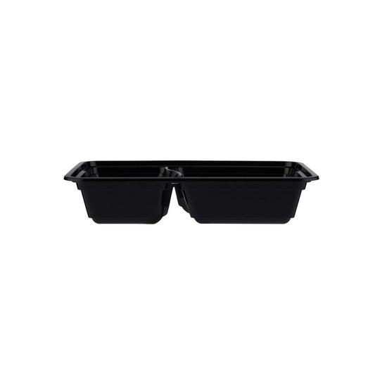 300 Pieces Black Base Rectangular 2-Compartment Container Lids Only