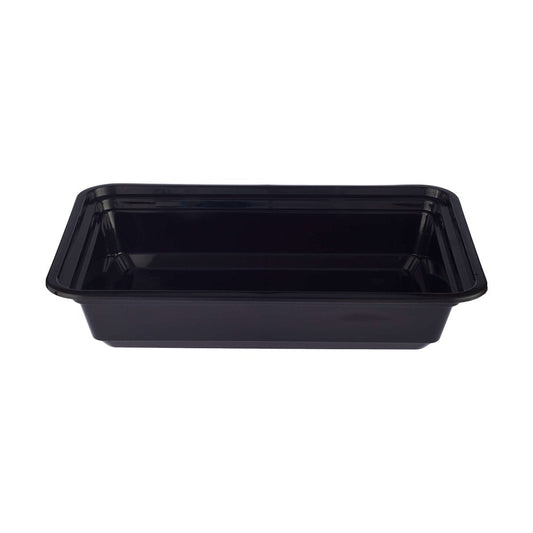 300 Pieces Black Base Rectangular Container 12 Oz Lids Only