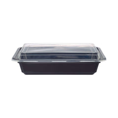 300 Pieces Black Base Rectangular Container 12 Oz Lids Only