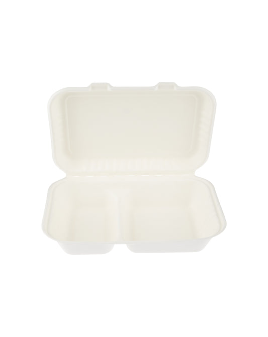 500 Pieces Bio degradable Lunch box in 2 compartment