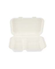 500 Pieces Bio degradable Lunch box in 2 compartment