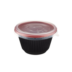 Red & Black Soup Bowl 700 cc with Lids