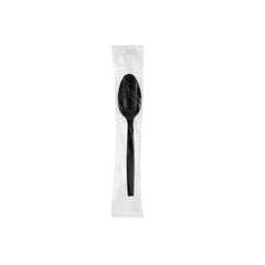 Heavy Duty Spoon Black Plastic Individually Wrap