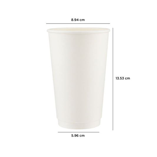 500 Pieces 16 Oz White Double Wall Paper Cups