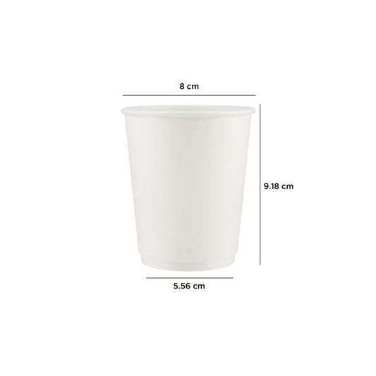 500 Pieces 8 Oz White Double Wall Paper Cups