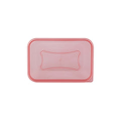 Clear Rectangular Microwave Container With Color Lids