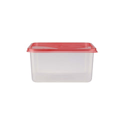 Clear Rectangular Microwave Container With Color Lids