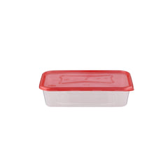 Clear Rectangular Microwave Container With Color Lids