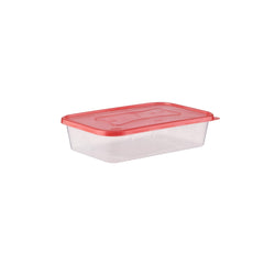 Clear Rectangular Microwave Container With Color Lids