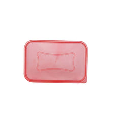 Clear Rectangular Microwave Container With Color Lids