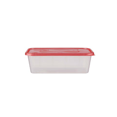 Clear Rectangular Microwave Container With Color Lids