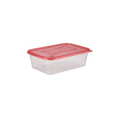 Clear Rectangular Microwave Container With Color Lids