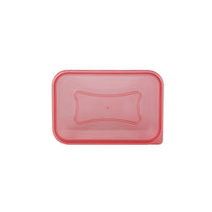 Clear Rectangular Microwave Container With Color Lids