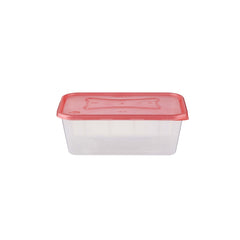 Clear Rectangular Microwave Container With Color Lids