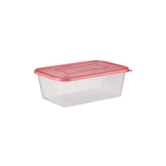 Clear Rectangular Microwave Container With Color Lids