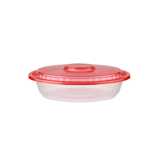 Round Ribbed Microwave Bowl With Color Lid