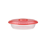 Round Ribbed Microwave Bowl With Color Lid