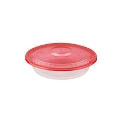 Round Ribbed Microwave Bowl With Color Lid