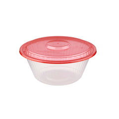 Round Ribbed Microwave Bowl With Color Lid