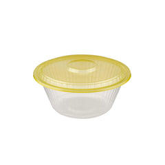 Round Ribbed Microwave Bowl With Color Lid