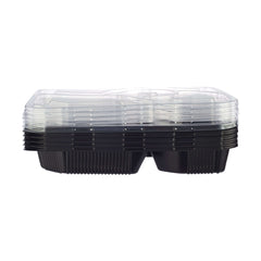 200 Pieces Black Base Rectangular 5-Compartment Container