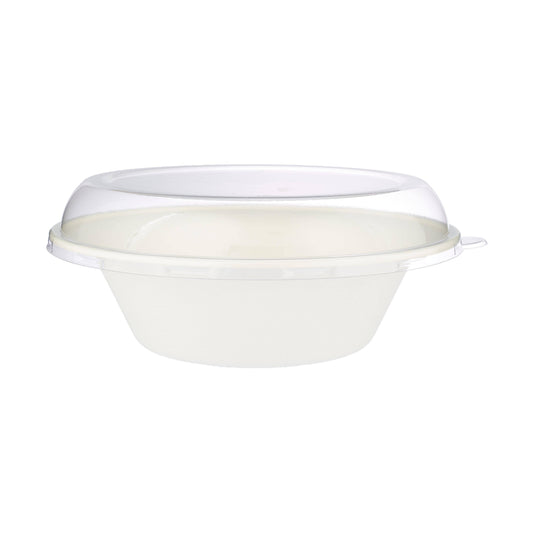 5 Pieces Bio-Degradable 32 Oz Wide Rim Bowl With Lid