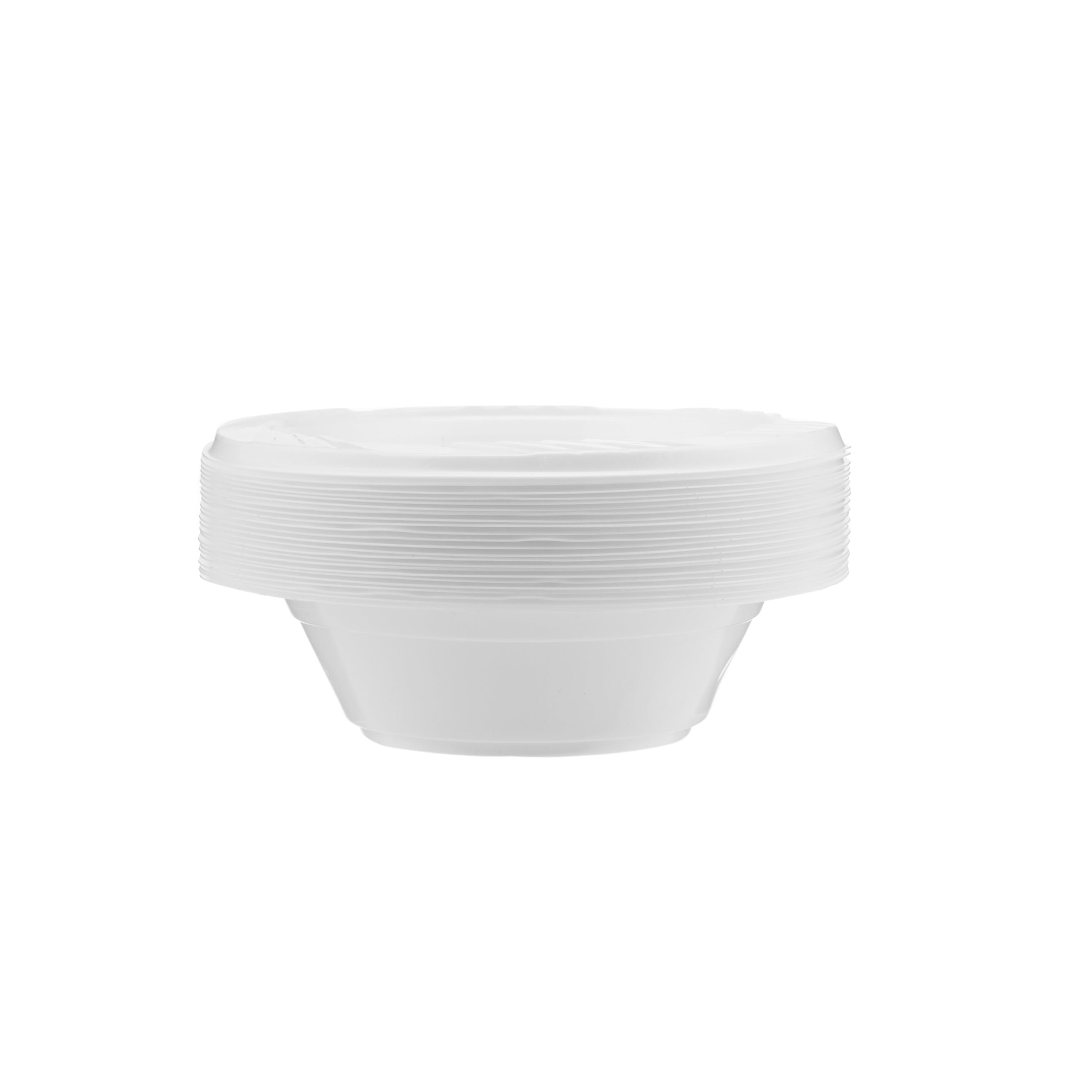 25 Pieces White Plastic Bowls 8 Oz