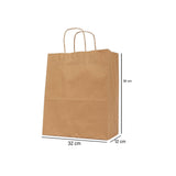 250 Pieces Paper Bag Brown Twisted Handle 32x12x36 Cm