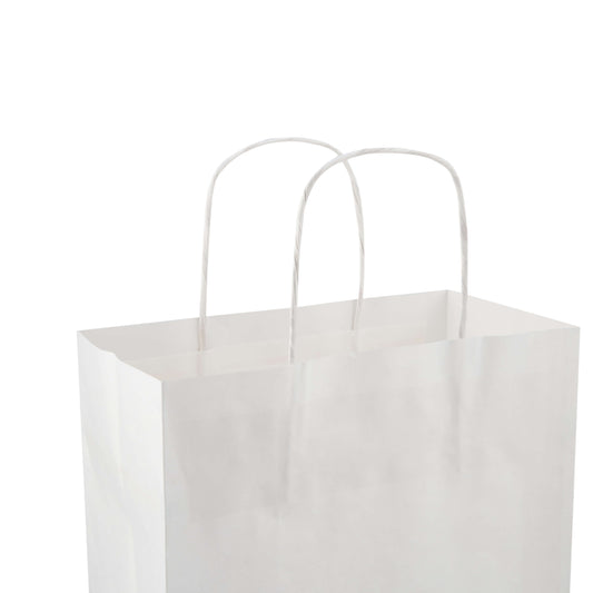 250 Pieces Paper Bag White Twisted Handle