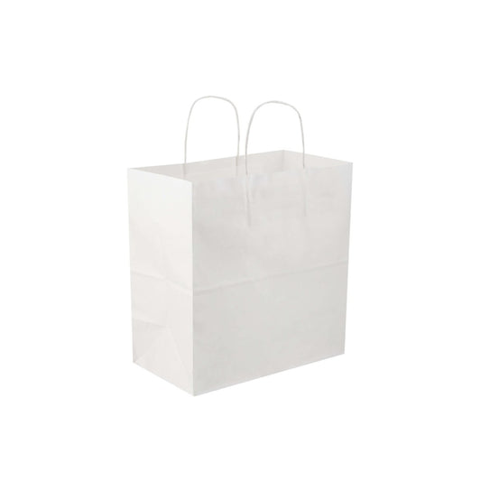 250 Pieces Paper Bag White Twisted Handle 29x15x29 Cm